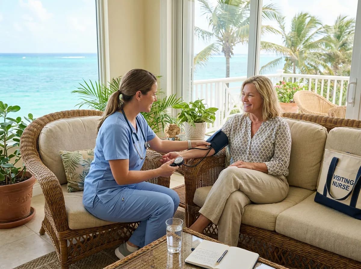 Focus Family Care nurse caring for a client at home in Stuart, Florida