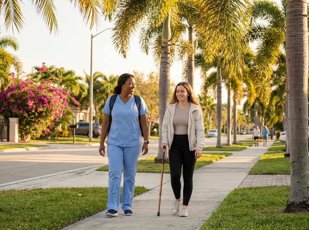 Focus Family Care nurse caring for a client at home in Pompano Beach, Florida