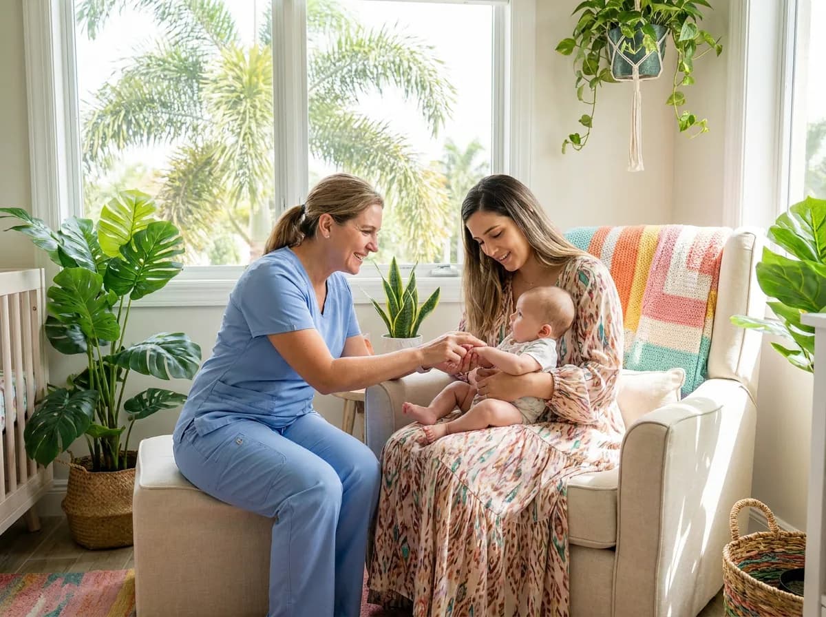 Focus Family Care nurse caring for a client at home in Port St. Lucie, Florida